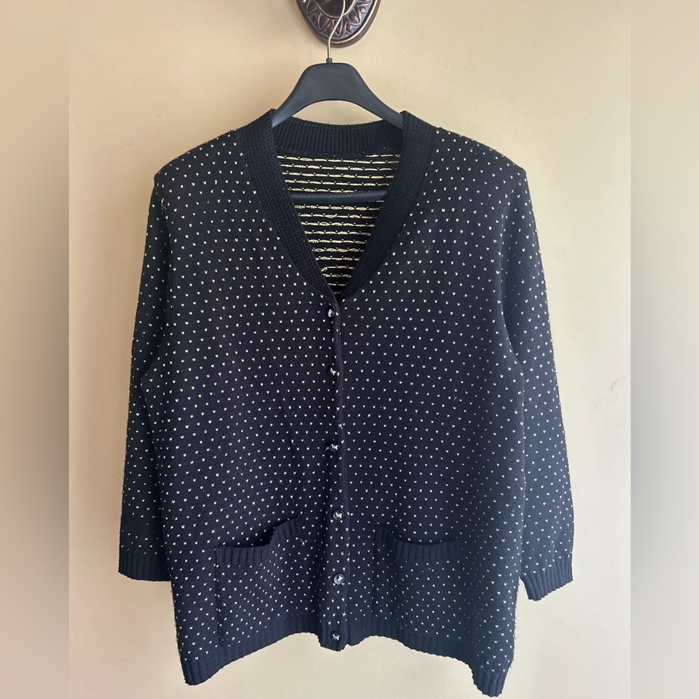 Vintage Lurex knit cardigan - Picture 2 of 13